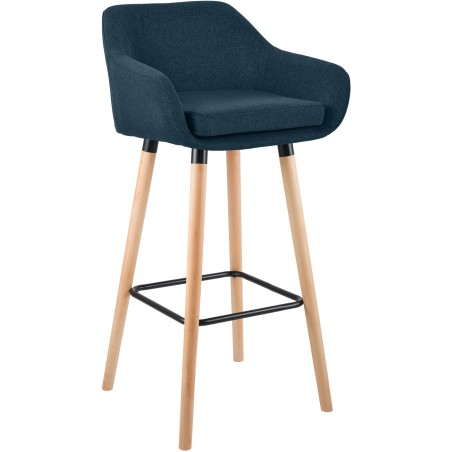 Tabouret de bar Thompson — Tissu · Bleu