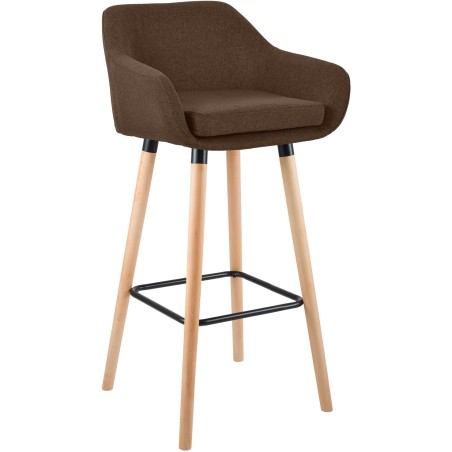 Tabouret de bar Thompson — Tissu · Marron
