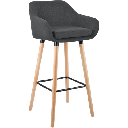Tabouret de bar Thompson — Tissu · Gris foncé