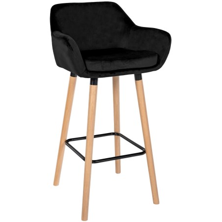 Tabouret de bar Thompson — Velours · Noir