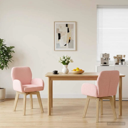 Chaises Clarkson — Bouclé · Rose
