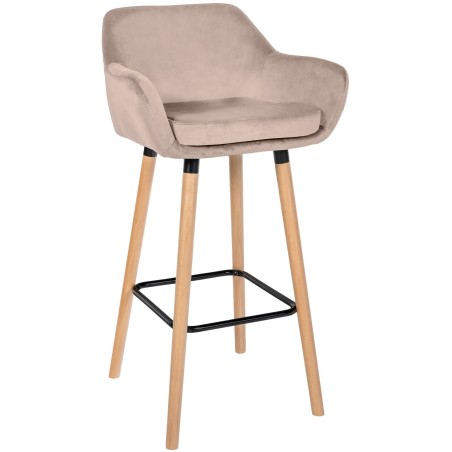 Tabouret de bar Thompson — Velours · Gris clair