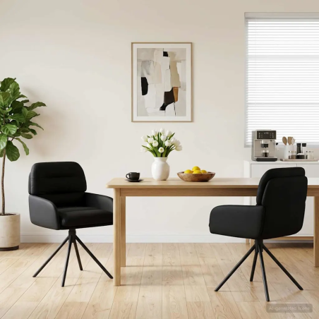 Chaises Thomas — Similicuir · Noir