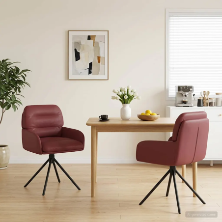 Chaises Thomas — Similicuir · Bordeaux