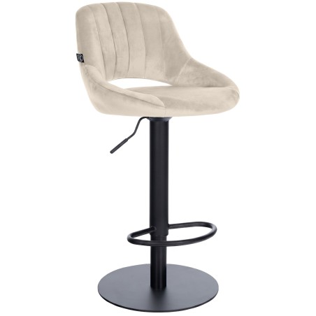 Tabouret de bar Mott — Velours · Crème