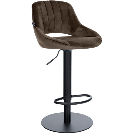 Tabouret de bar Mott — Velours · Marron