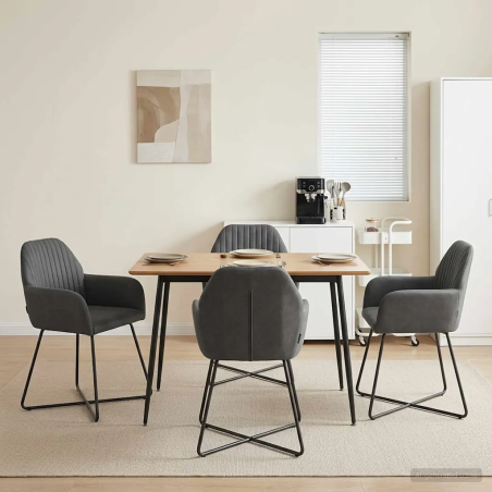 Chaises Minetta — Velours · Gris foncé