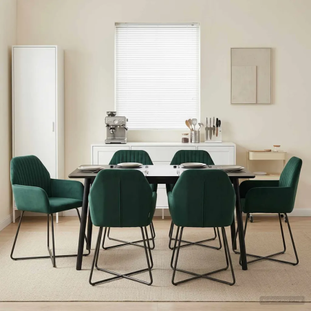 Chaises Minetta — Velours · Vert foncé