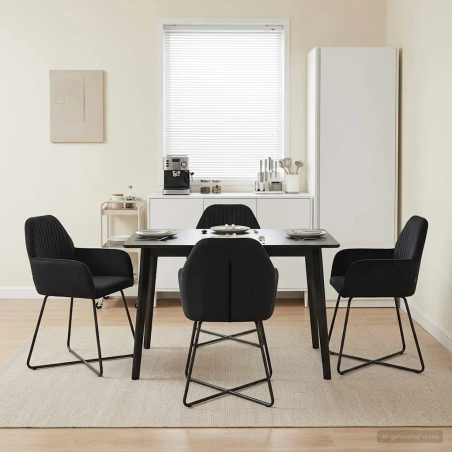 Chaises Minetta — Velours · Noir