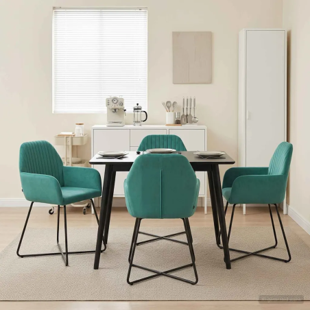 Chaises Minetta — Velours · Turquoise