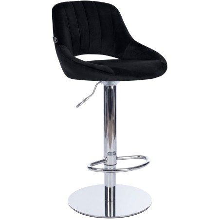 Tabouret de bar Mott — Velours · Noir