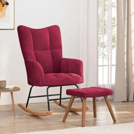 Fauteuil à bascule Verneuil — Velours · Bordeaux