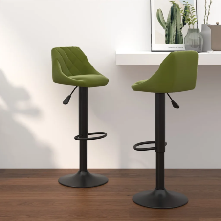 Tabourets de bar Bethune — Velours · Vert clair