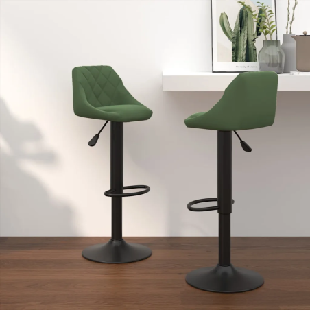 Tabourets de bar Bethune — Velours · Vert foncé