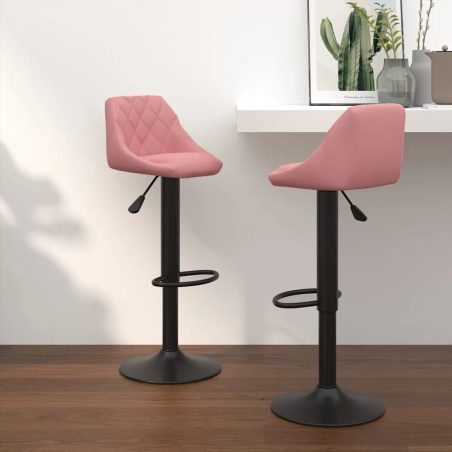Tabourets de bar Bethune — Velours · Rose