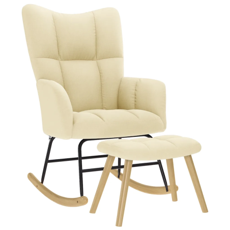 Fauteuil à bascule Verneuil tissu — Tissu · Crème