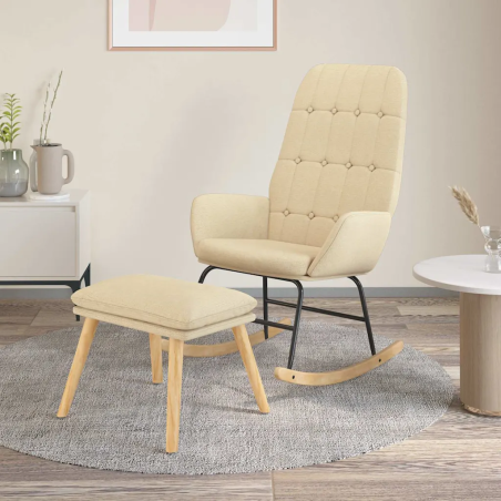 Fauteuil à bascule Mazarine — Tissu · Crème