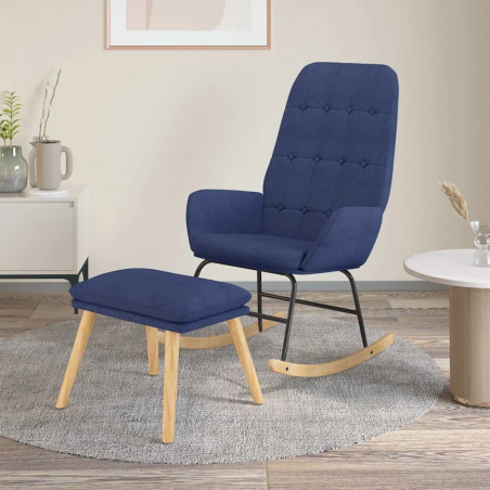 Fauteuil à bascule Mazarine — Tissu · Bleu