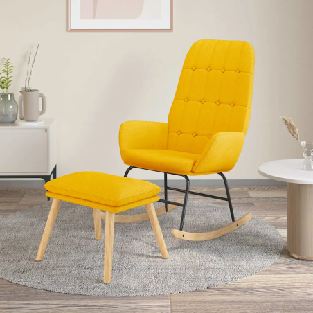 Fauteuil à bascule Mazarine — Tissu · Jaune