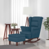 Fauteuil à bascule Tournon velours avec tabouret