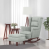 Fauteuil à bascule Tournon velours avec tabouret