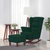 Fauteuil à bascule Tournon velours avec tabouret