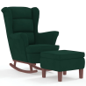 Fauteuil à bascule Tournon velours avec tabouret