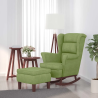 Fauteuil à bascule Tournon velours avec tabouret