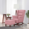 Fauteuil à bascule Tournon velours avec tabouret