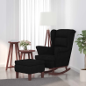 Fauteuil à bascule Tournon velours avec tabouret