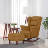 Fauteuil à bascule Tournon velours avec tabouret
