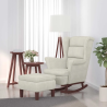 Fauteuil à bascule Tournon velours avec tabouret