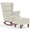 Fauteuil à bascule Tournon velours avec tabouret