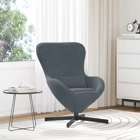 Fauteuil Buci — Velours · Gris foncé
