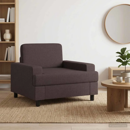 Fauteuil Assas — Tissu · Marron foncé