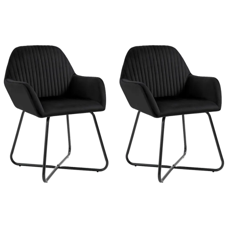 Chaises Barrow — Velours · Noir