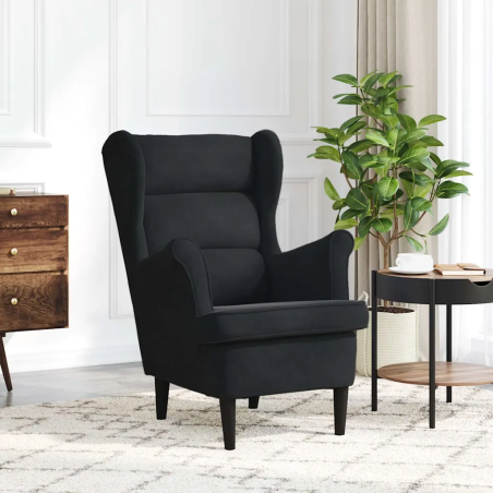 Fauteuil Varenne — Velours · Noir