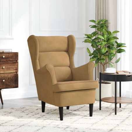 Fauteuil Varenne — Velours · Marron