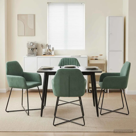 Chaises Minetta — Velours · Vert mer