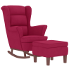 Fauteuil à bascule Tournon velours avec tabouret