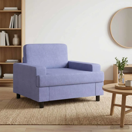 Fauteuil Assas — Tissu · Bleu denim