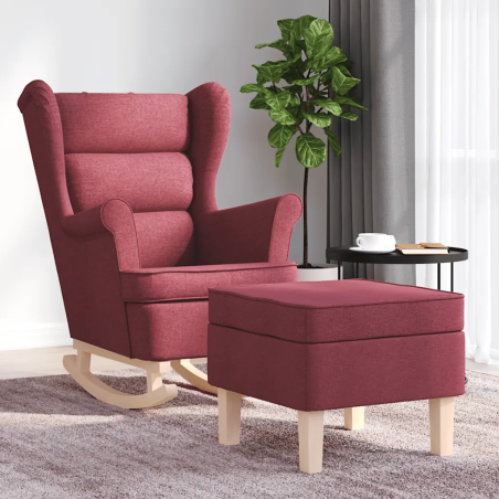 Fauteuil à bascule Tournon avec repose-pied — Tissu · Bordeaux