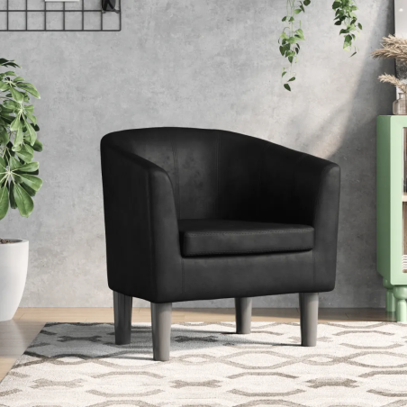 Fauteuil Dauphine — Similicuir · Noir