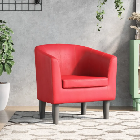 Fauteuil Dauphine — Similicuir · Rouge