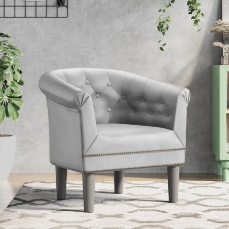 Fauteuil Dauphine — Similicuir · Argenté