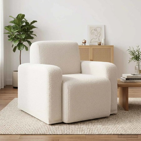 Fauteuil Vavin — Bouclé · Crème