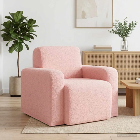 Fauteuil Vavin — Bouclé · Rose