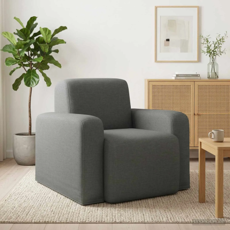 Fauteuil Vavin — Tissu · Gris foncé