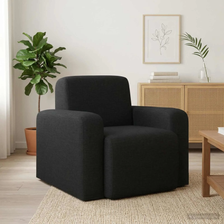 Fauteuil Vavin — Tissu · Noir