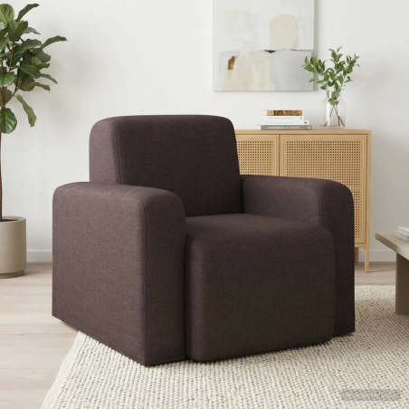 Fauteuil Vavin — Tissu · Marron foncé